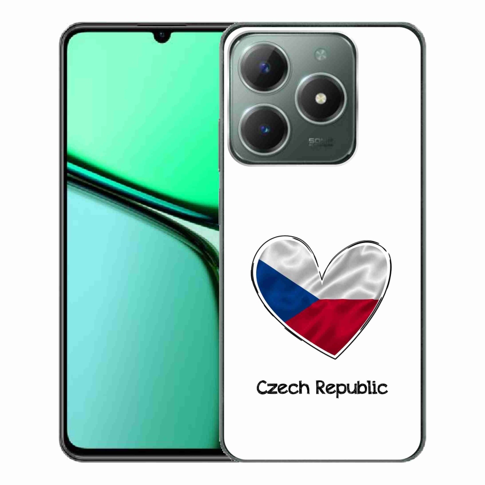 Zselés borító mmCase a Realme C61 készülékhez - zászló szív fehér háttérrel