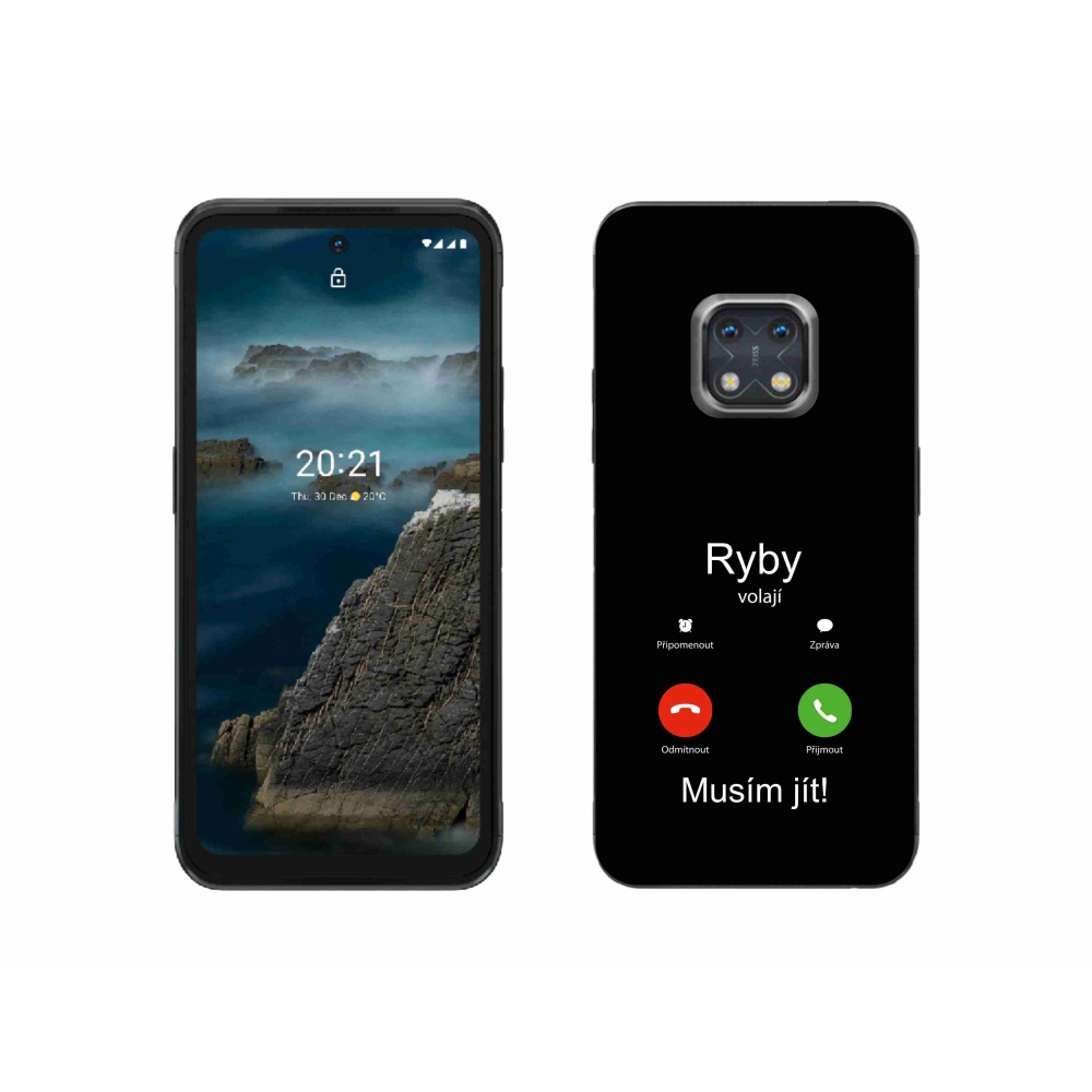 Zselés borítás mmCase a Nokia XR20 készülékhez - halhívás fekete háttérrel