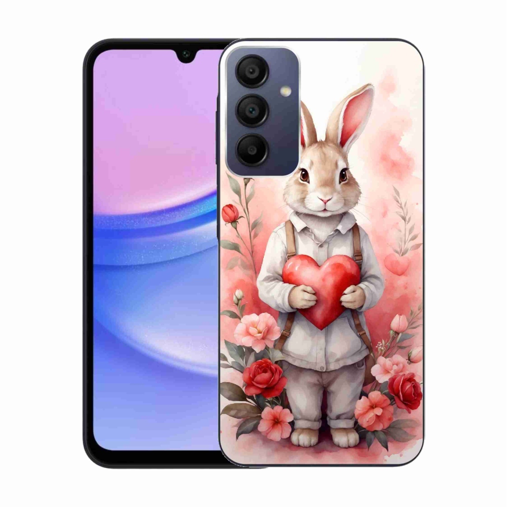 Gél borítás mmCase Samsung Galaxy A15 4G/5G - nyúl szívvel
