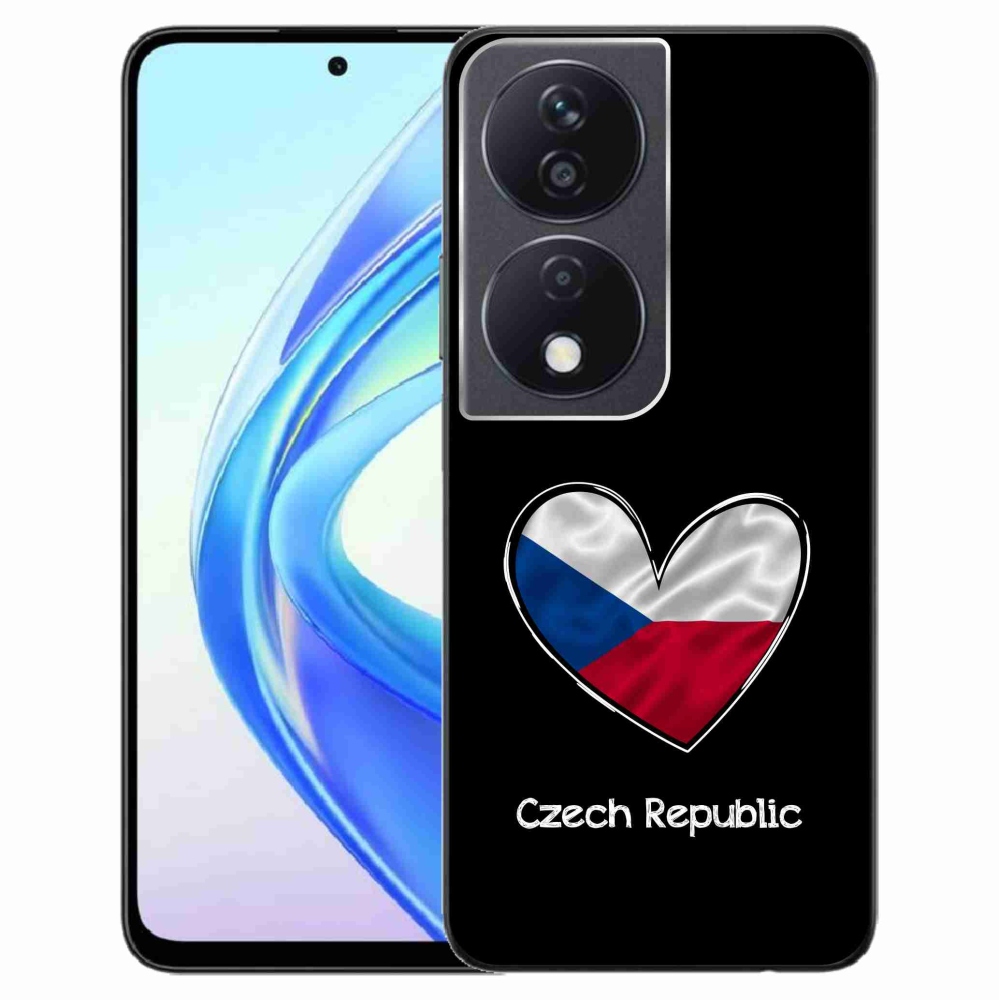 Gél borító mmCase a Honor X7b/Honor 90 Smart számára - Szív zászló fekete háttérrel