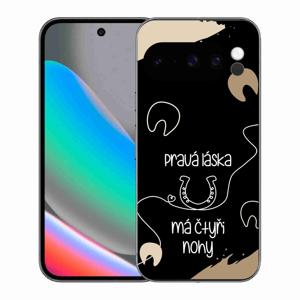 Gél borítás mmCase a Google Pixel 10 Pro készülékhez - Ló motívum fekete háttér