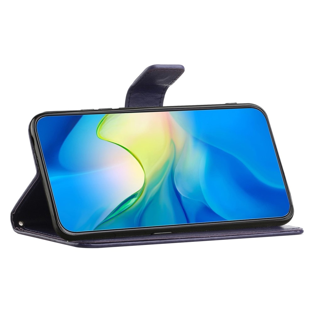 Virágos könyv tok Xiaomi Redmi 12 4G/5G - sötét lila