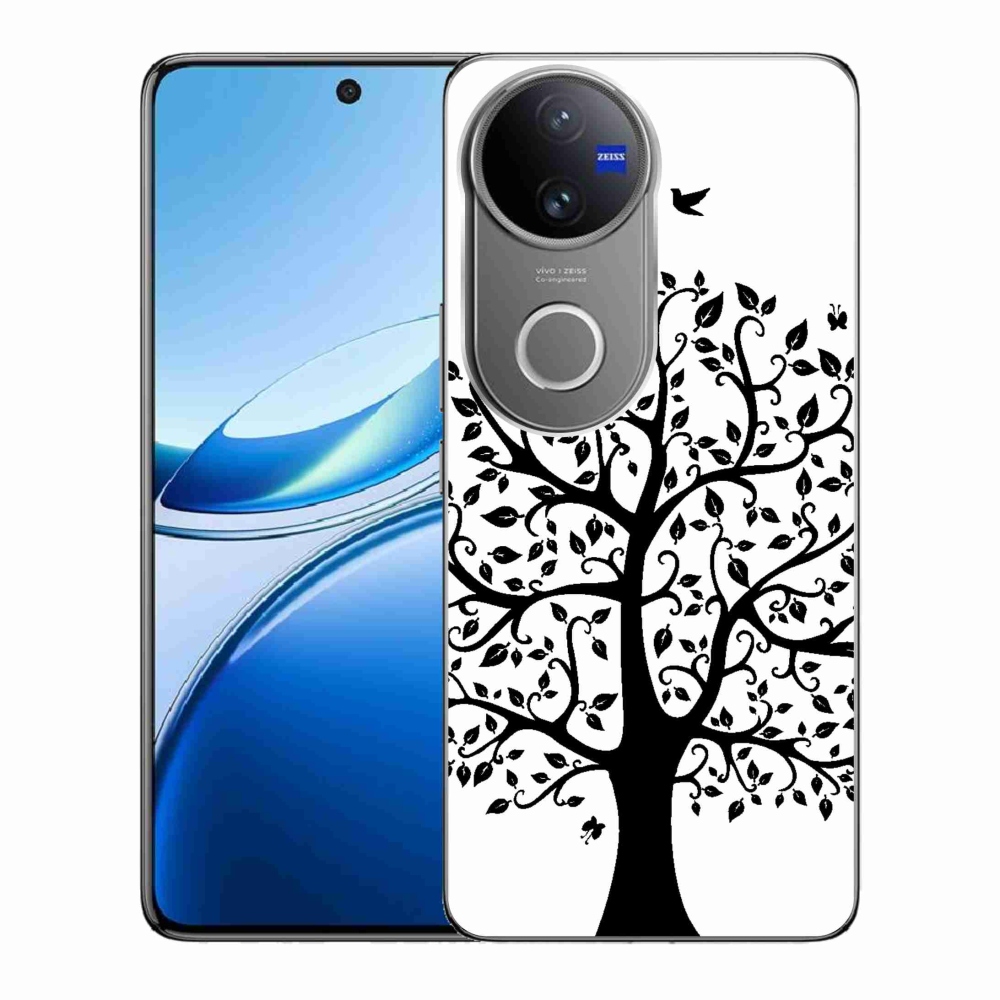 Gél borítás mmCase a Vivo V50 5G-n - fekete-fehér fa