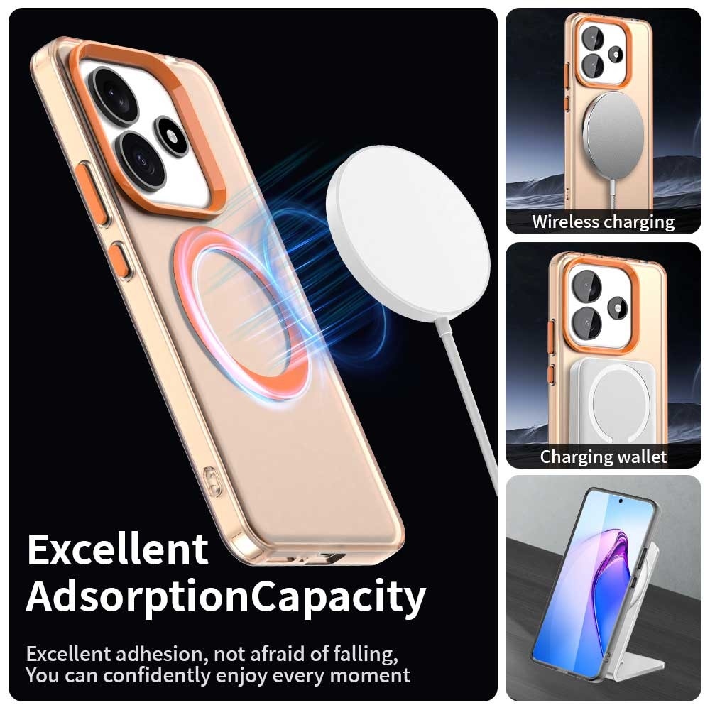 Candy zselés tok MagSafe-val Xiaomi Redmi Note 14 5G - narancssárga
