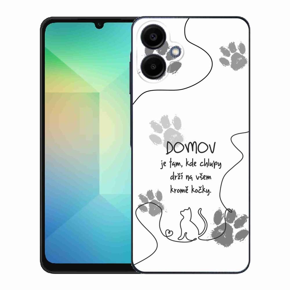 Gél borító mmCase Samsung Galaxy A06 4G - macska motívum fehér háttérrel