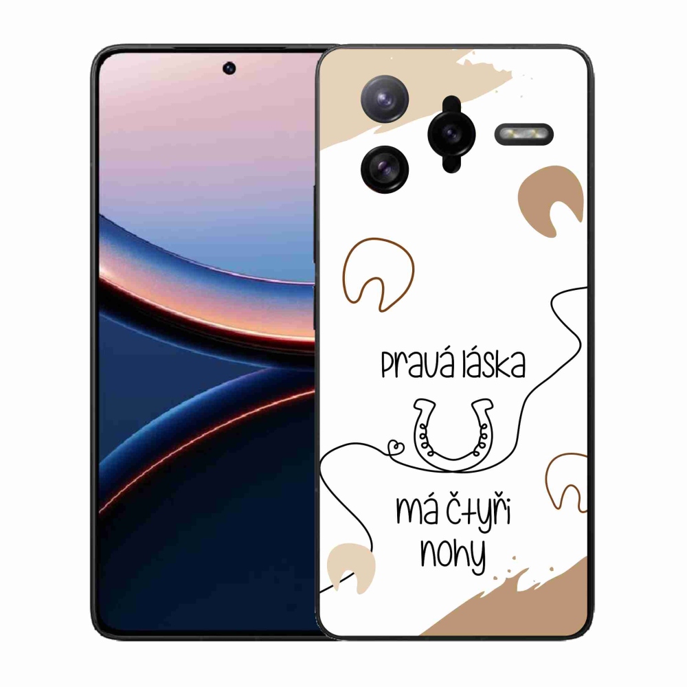 Gél borítás mmCase a Xiaomi Poco F7 Ultra számára - ló motívum fehér háttérrel