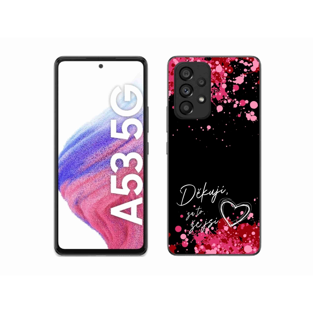Gél borítás mmCase Samsung Galaxy A53 5G - text in love 2 fekete háttér