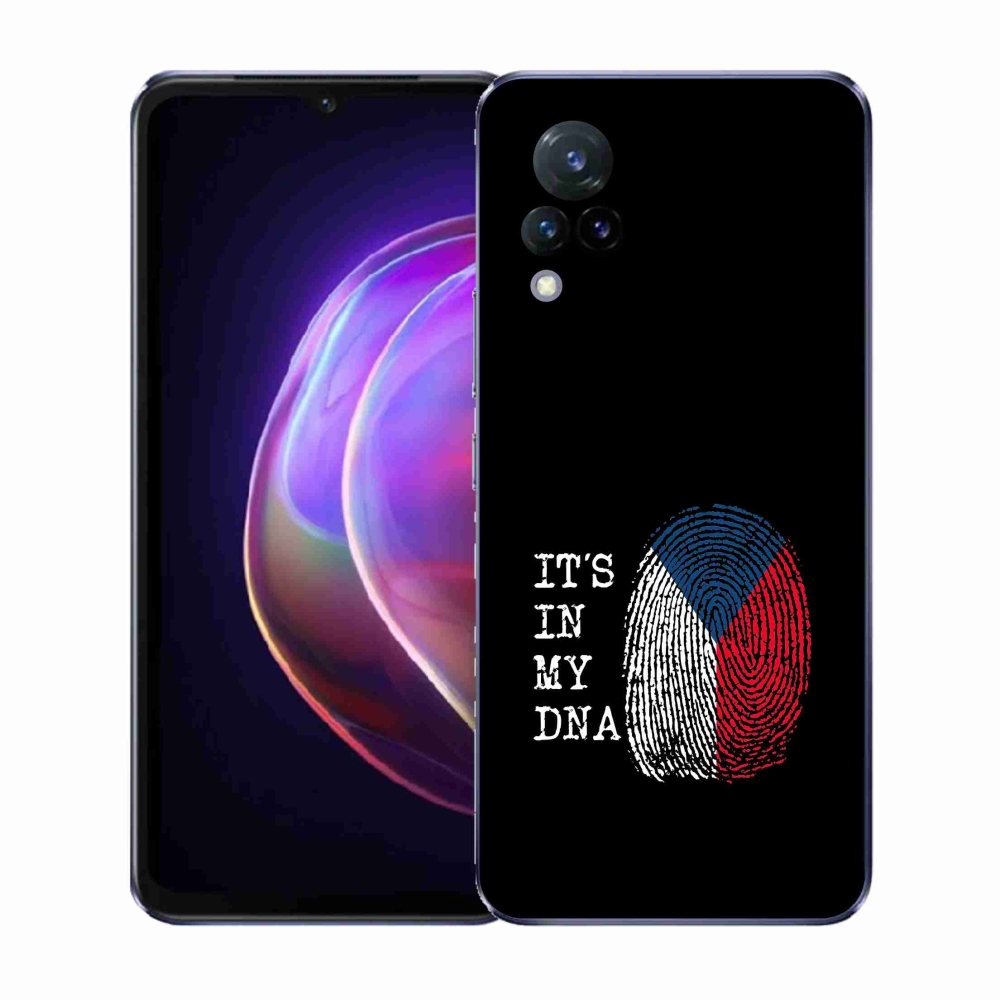 Gél borító mmCase a Vivo V21 4G/5G - zászló ujjlenyomat fekete háttérrel