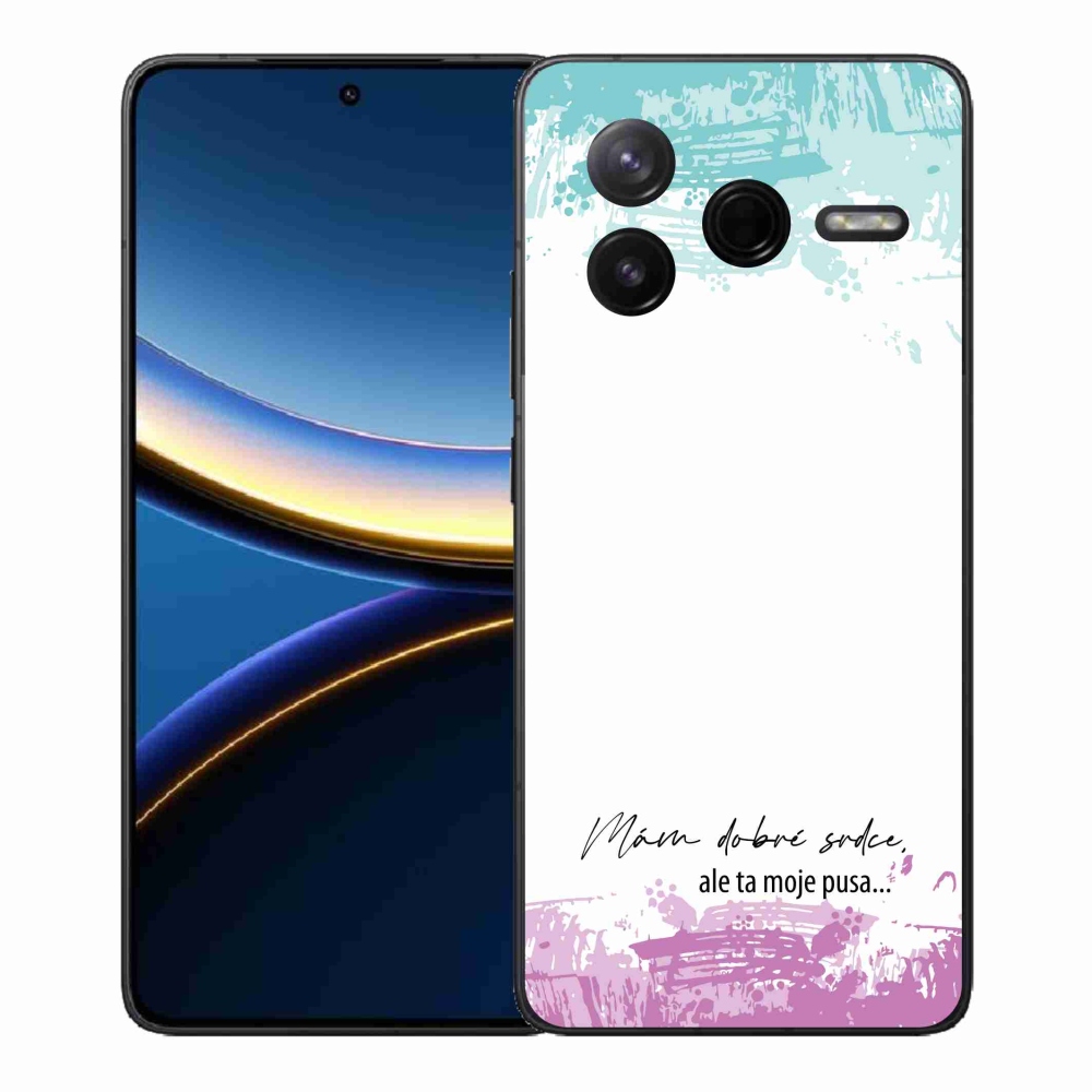 Gél borító mmCase a Xiaomi Poco F7 Pro készülékhez - vicces szöveg 3 fehér háttérrel