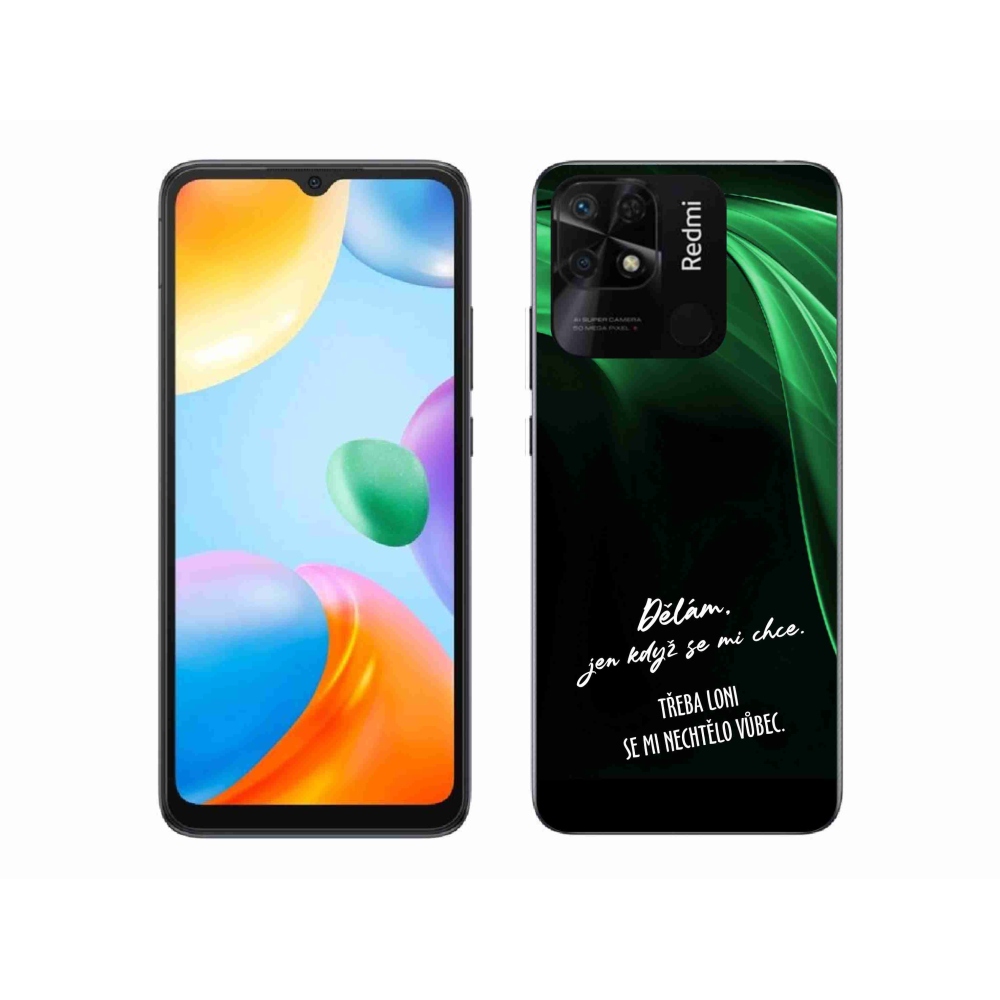 Gél borító mmCase a Xiaomi Redmi 10C-hez - vicces szöveg 12 fekete háttérrel