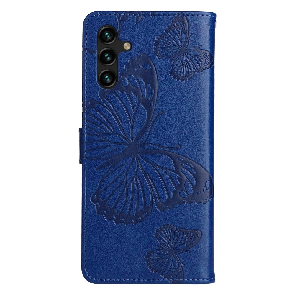 Nagy Buttefly könyv tok Samsung Galaxy A13 5G/A04s készülékhez - kék