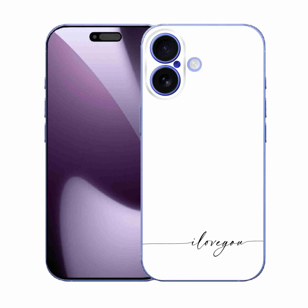 Gél borító mmCase iPhone 17 készülékhez - I love you fehér háttérrel