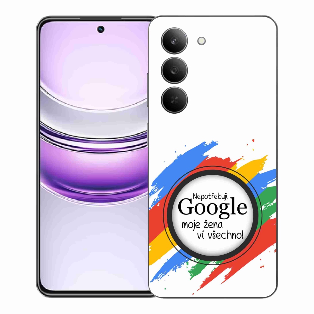 Gél borító mmCase a Realme 14x 5G-n - a nő tudja, hogy minden fehér háttérrel rendelkezik