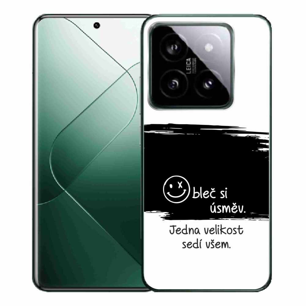 Gél borító mmCase a Xiaomi 14 Pro-hoz - vicces szöveg 8 fekete és fehér háttérrel