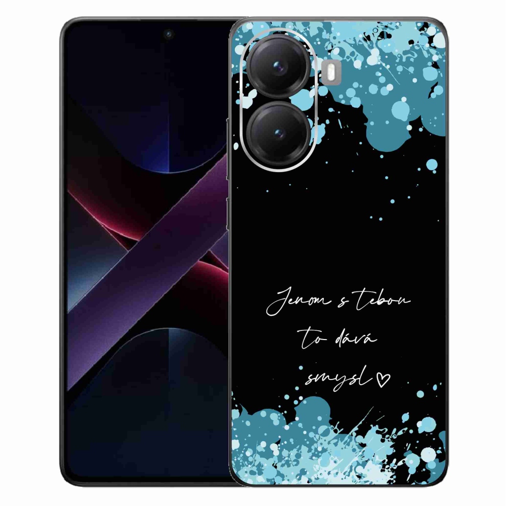 Gél borító mmCase a Xiaomi Poco X7 Pro 5G-hez - szerelmes szöveg fekete háttérrel