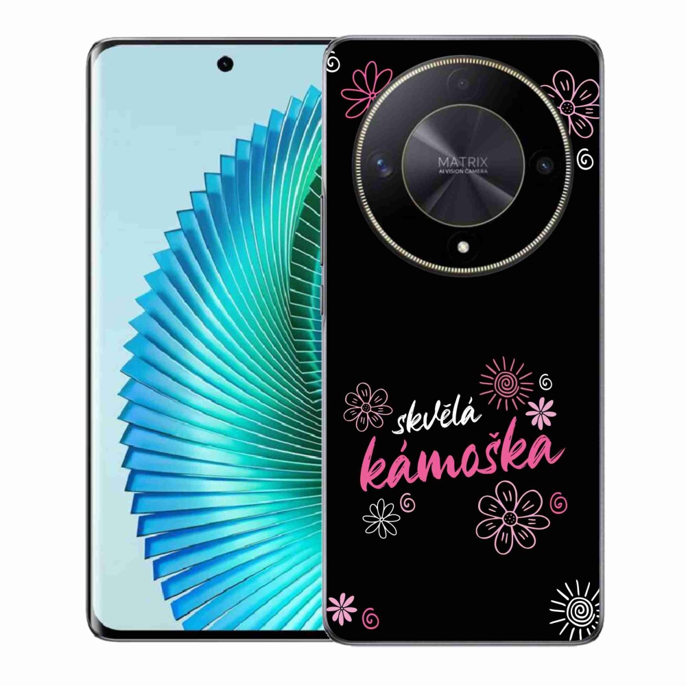 Gél borító mmCase a Honor Magic 6 Lite 5G-n - nagyszerű haver fekete háttérrel