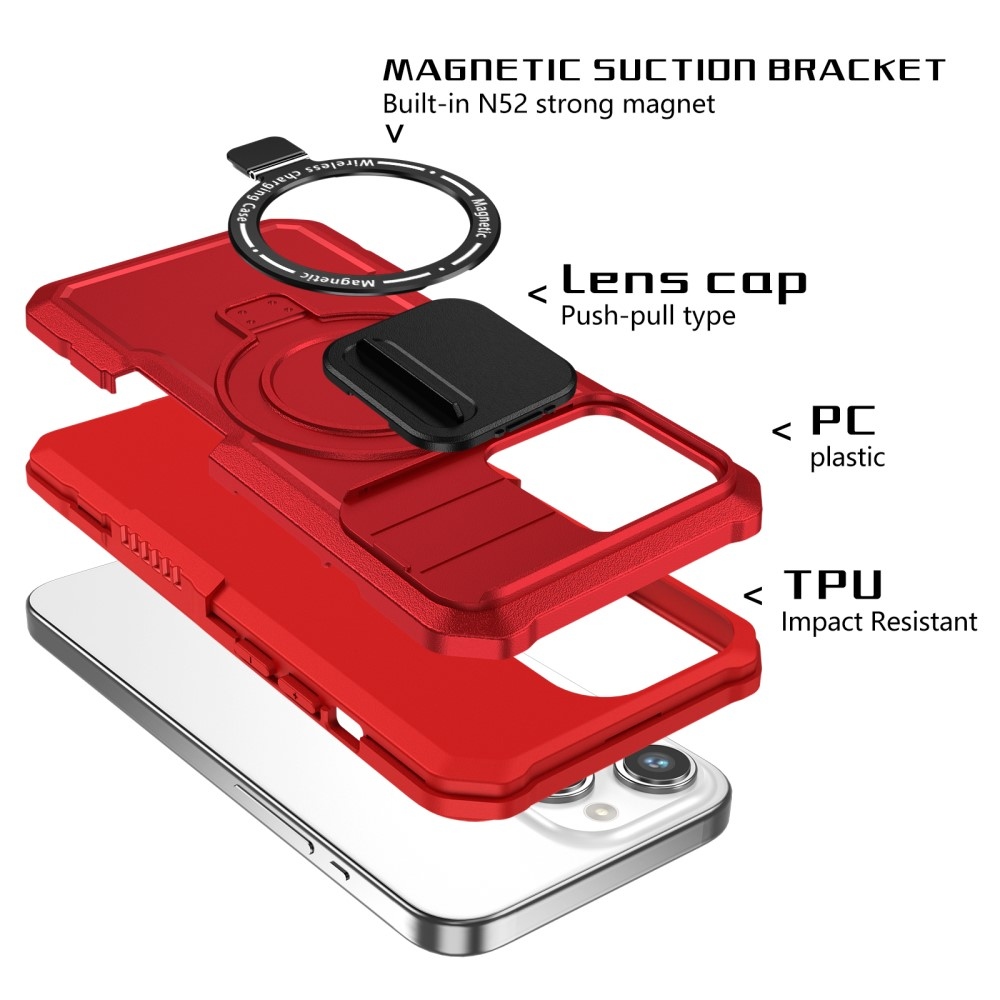 Katonai tartós védőburkolat MagSafe-vel iPhone 14 Pro Max készülékhez - piros
