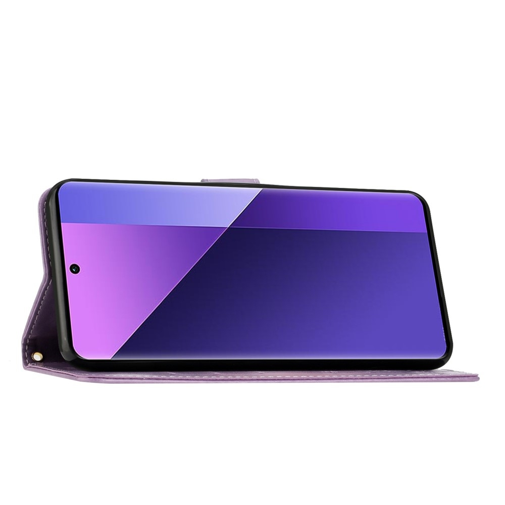 Virágok könyv tok Xiaomi Redmi Note 14 Pro 5G/Poco X7 5G - világos lila