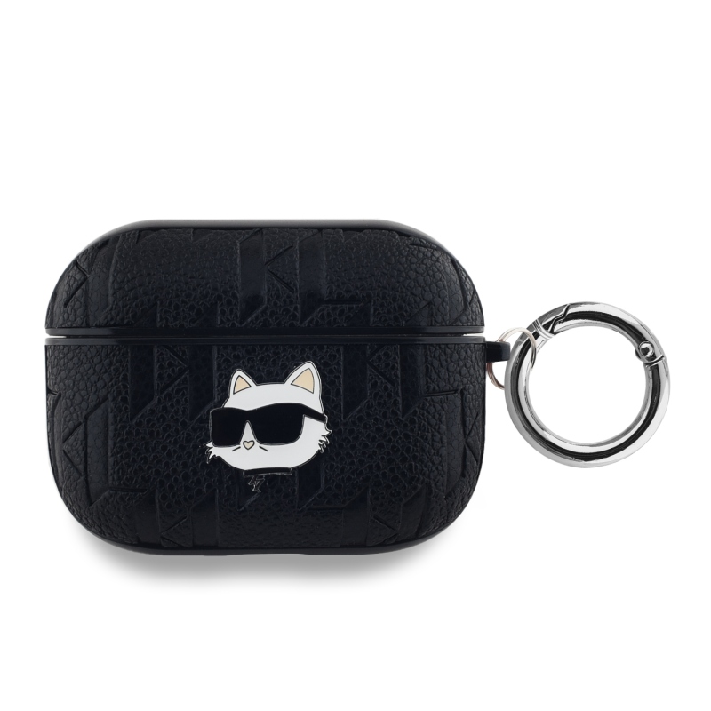 Karl Lagerfeld PU dombornyomott Choupette fej tok az AirPods Pro-hoz Fekete