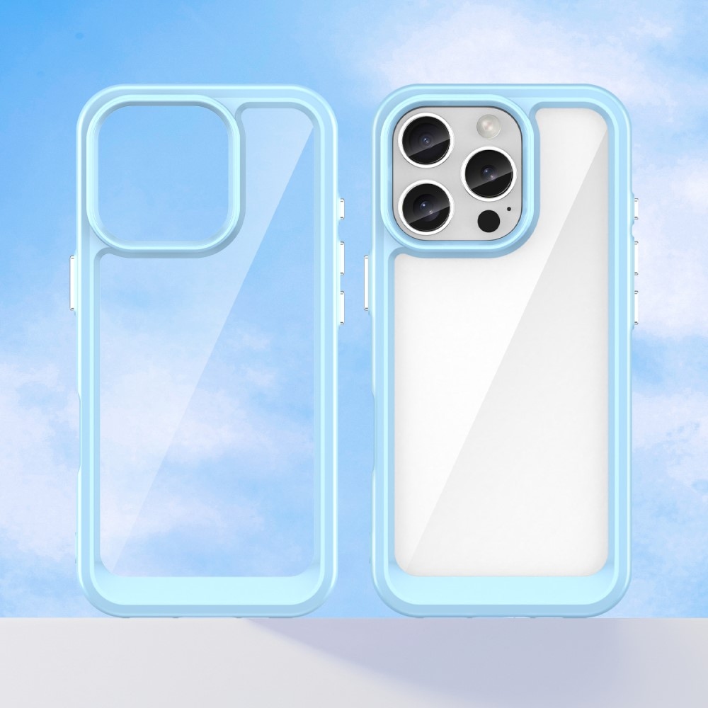 Gél tok fix hátlappal iPhone 16 Pro készülékhez - kék