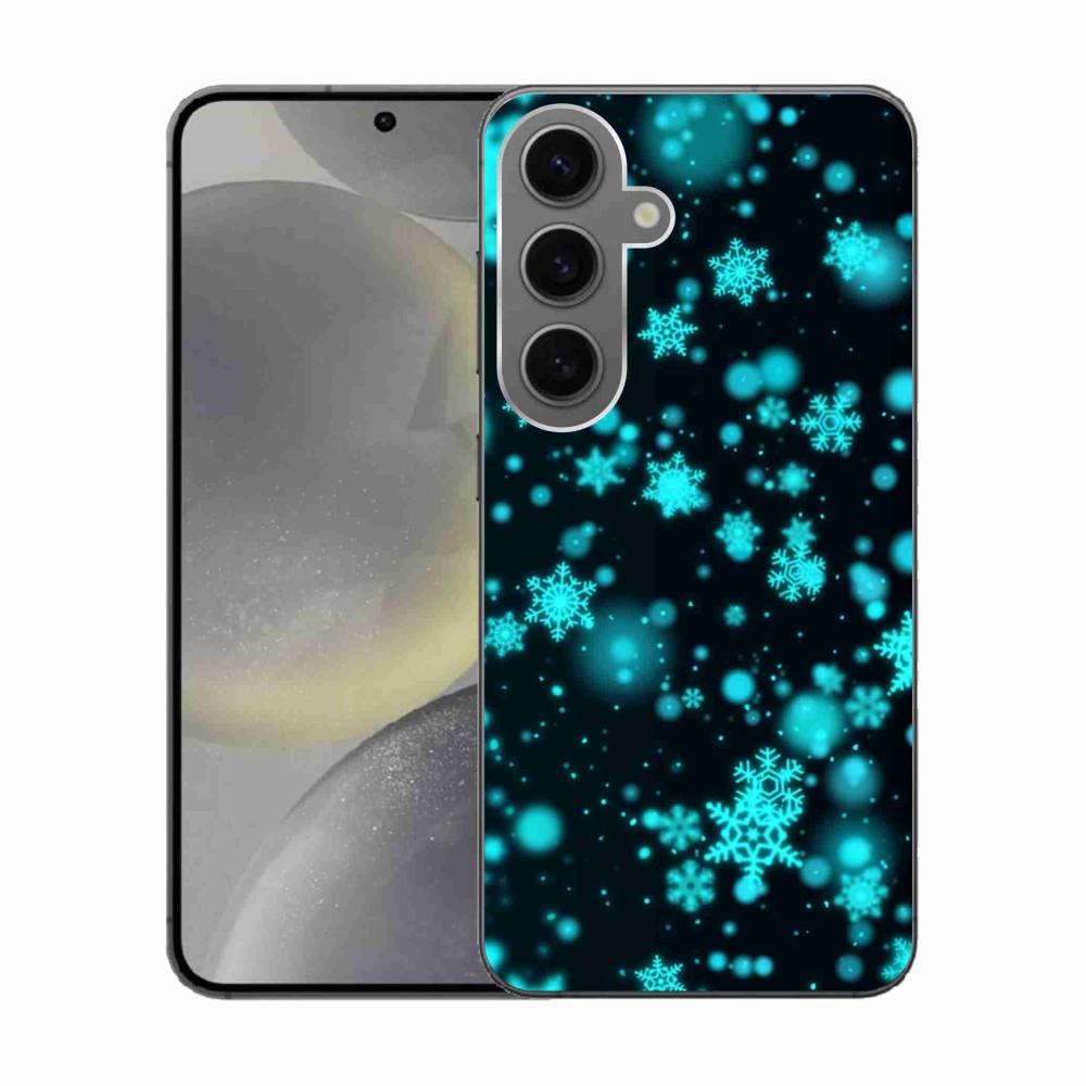 Gél védőhuzat mmCase Samsung Galaxy S24 készülékhez - hópelyhek 1