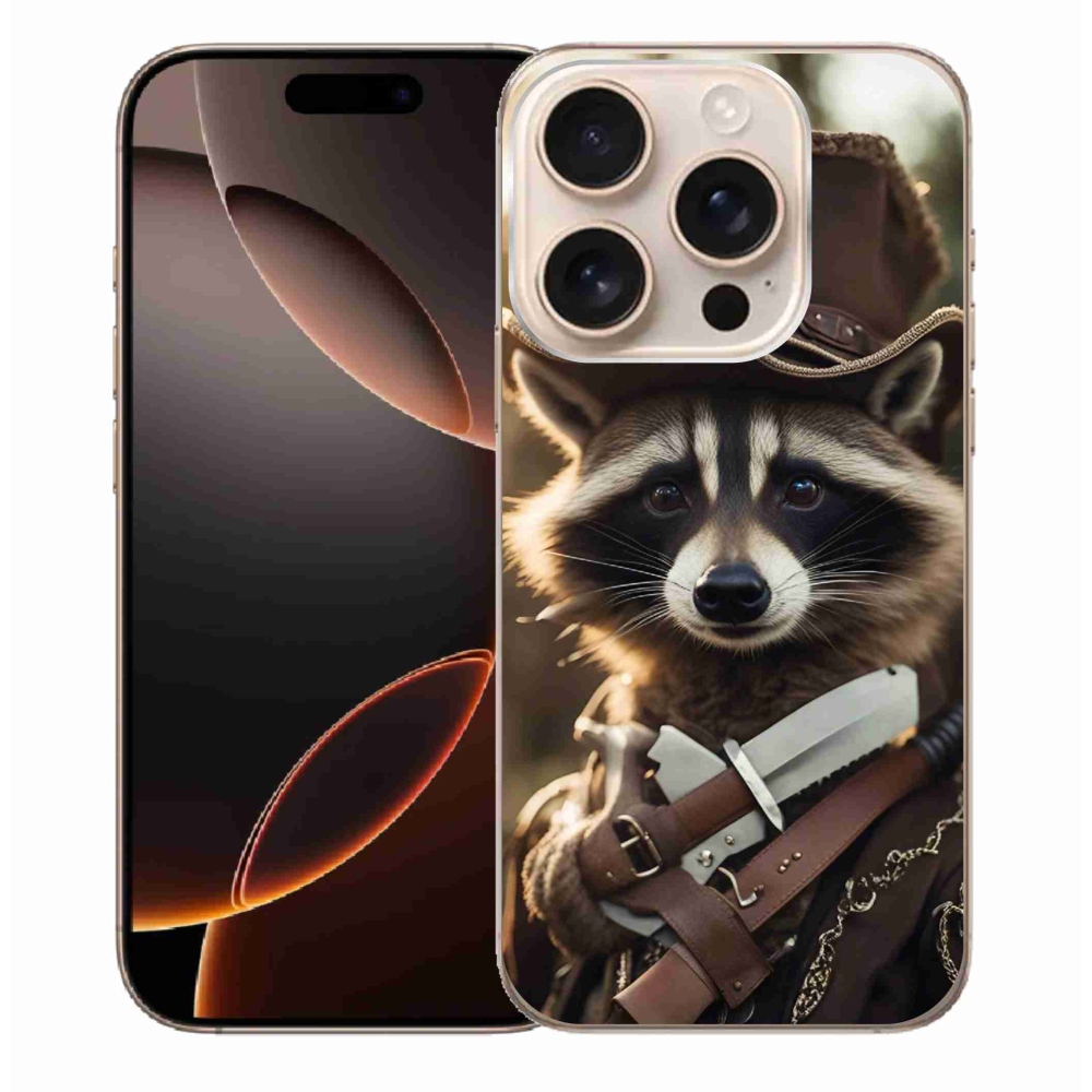 Zselés borítás mmCase iPhone 16 Pro Max készülékhez - mosómedve egyenruhában