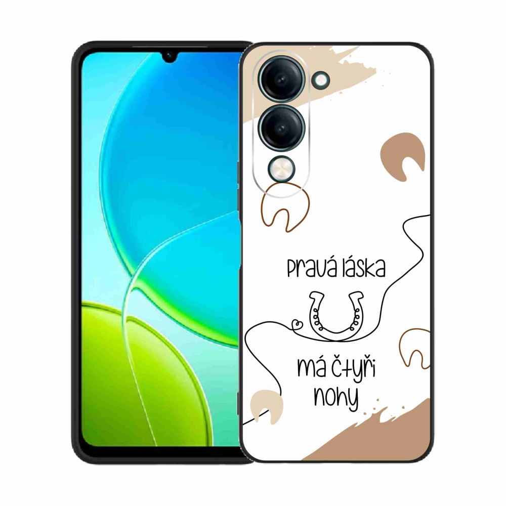 Gél borító mmCase a Vivo Y29s 5G készülékhez - ló motívum fehér háttérrel