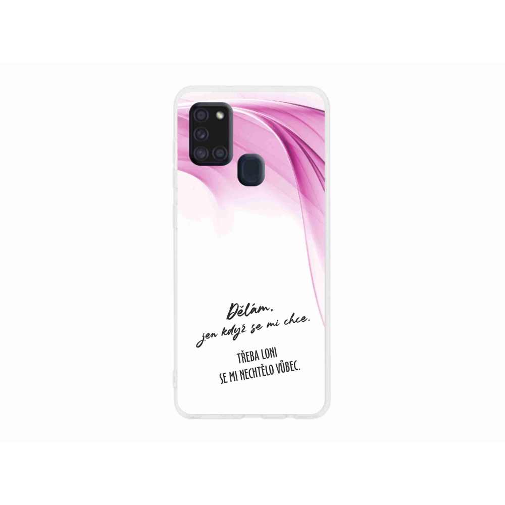 Gél borító mmCase Samsung Galaxy A21s készülékhez - vicces szöveg 12 fehér háttér