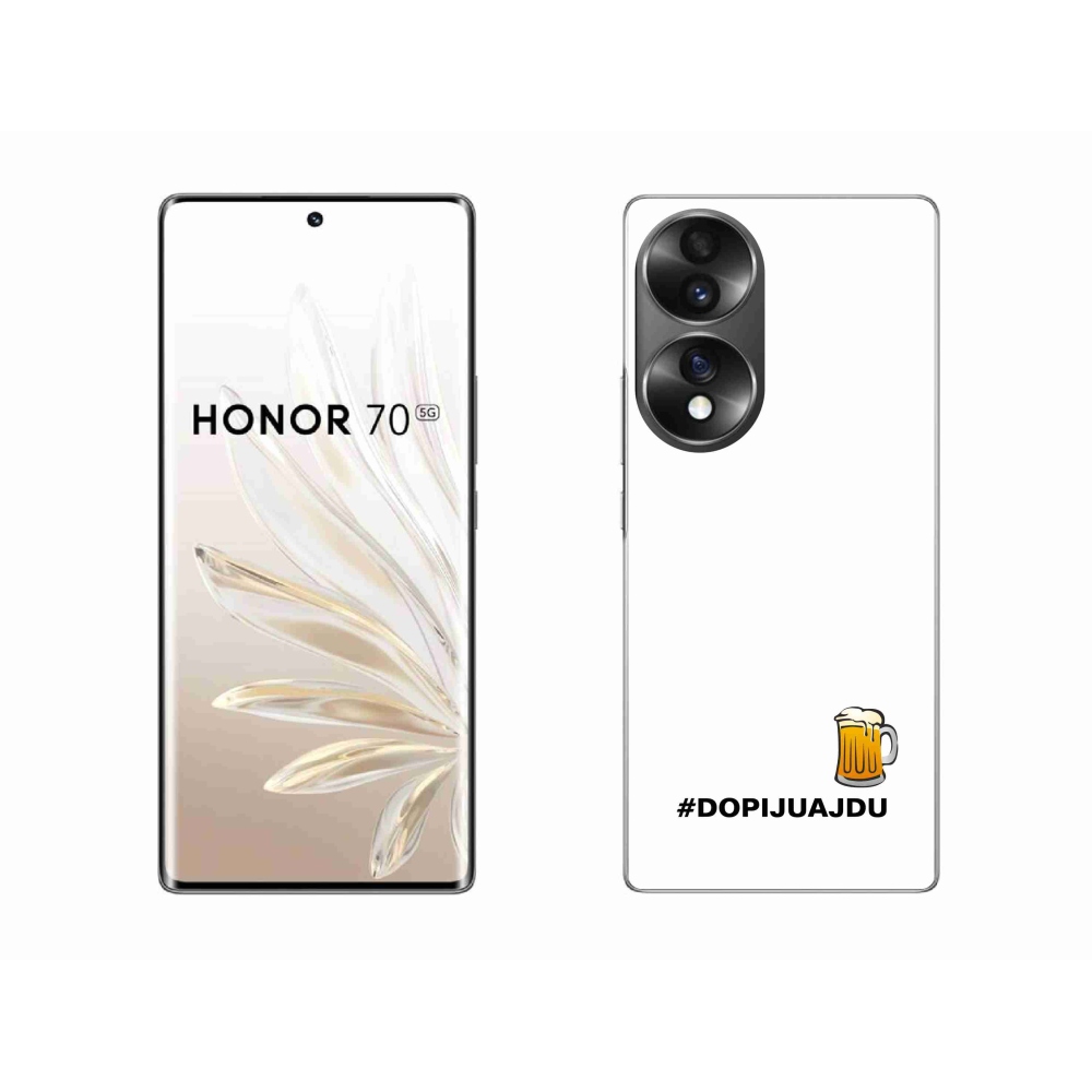 Gél borító mmCase a Honor 70 - sör motívum 1 fehér háttérrel