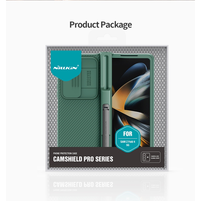 Nillkin CamShield PRO Slot+Stand Back Cover for Samsung Galaxy Z Fold 4 5G fekete