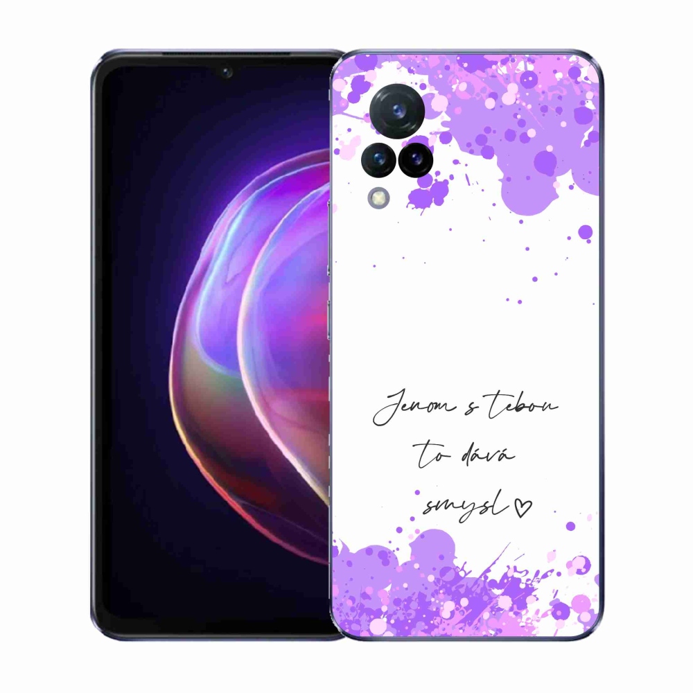 Gél borító mmCase a Vivo V21 4G/5G - szerelem szöveg fehér háttérrel