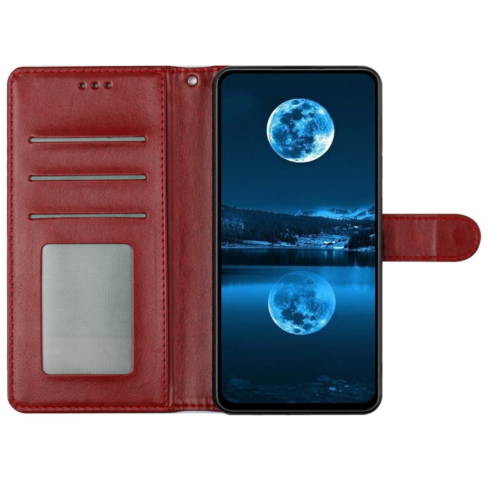 Vérrögök könyv tok a Xiaomi Redmi Note 14 5G-hez - piros
