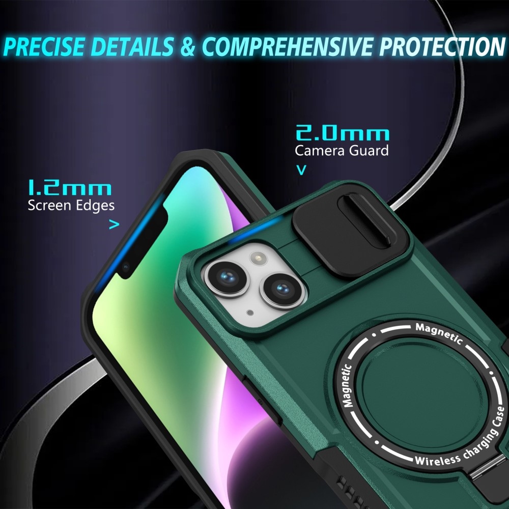 Fulcrum tartós borító kameravédelemmel és MagSafe funkcióval iPhone 14 készülékhez - Sötétzöld