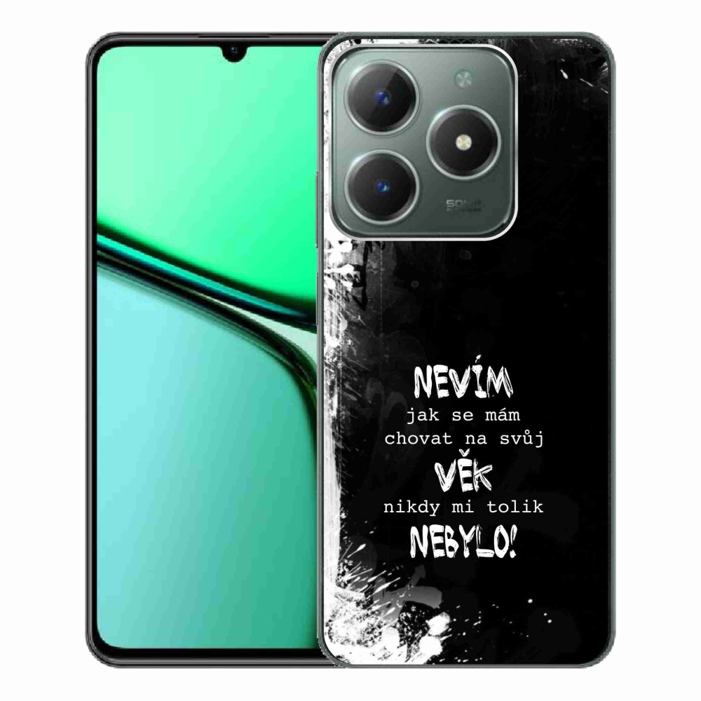 Gél borító mmCase a Realme C61 készülékhez - vicces szöveg 14 fekete háttér