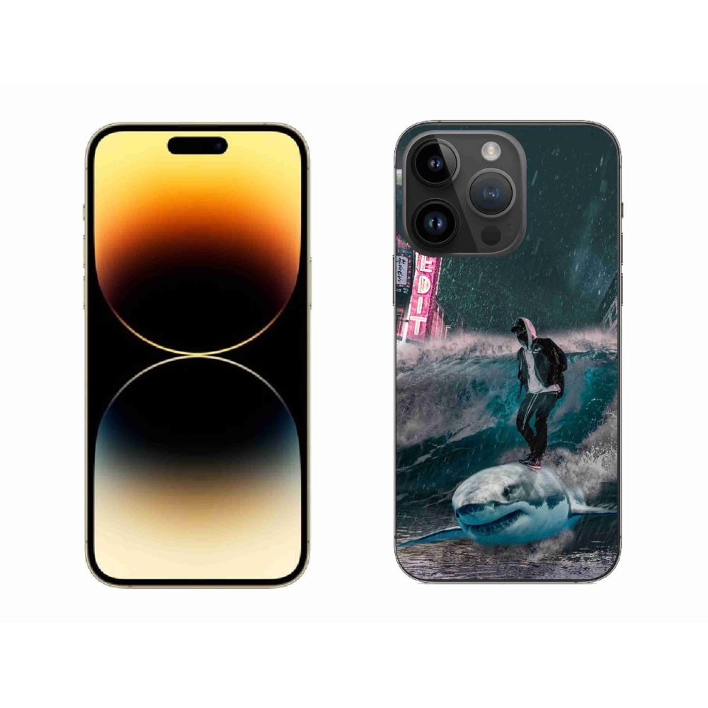 Zselés borítás mmCase iPhone 14 Pro Max készülékhez - cápa