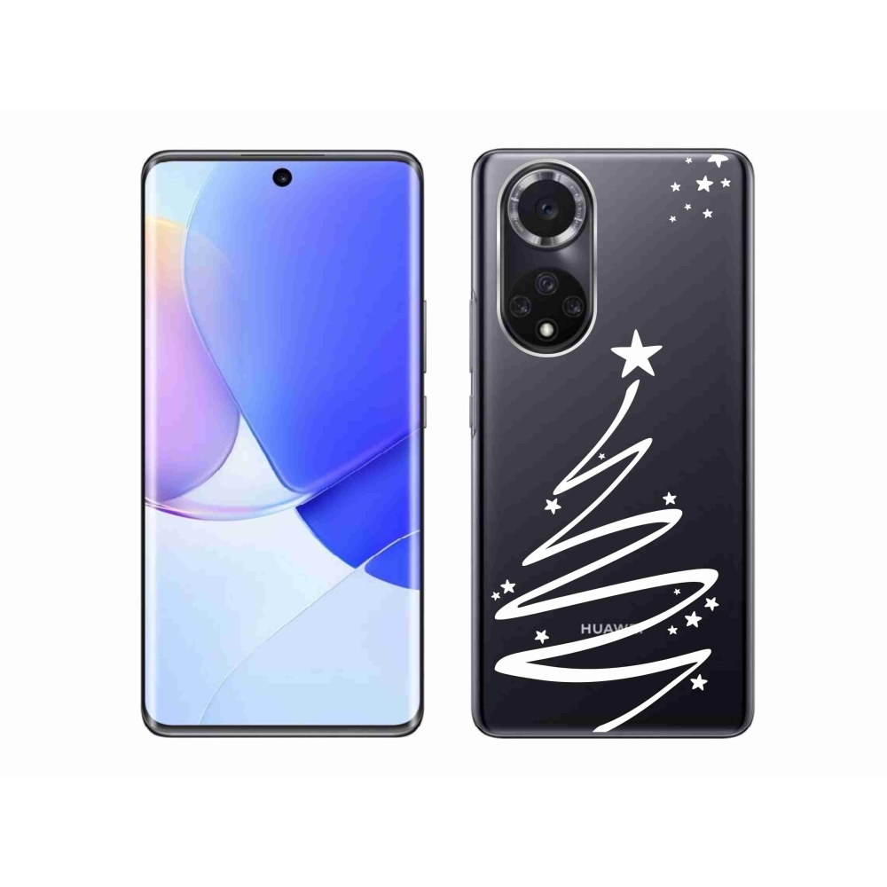 Gél borító mmCase a Huawei Nova 9-re - fehér fa átlátszó háttéren