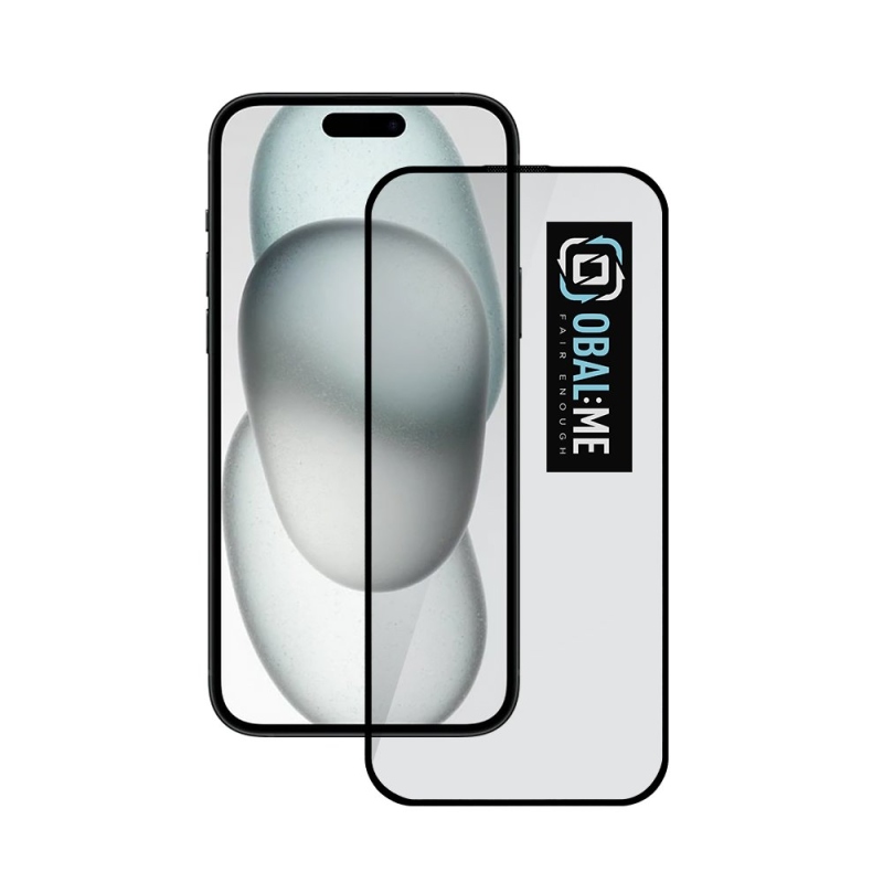 CSOMAG:ME 5D edzett üveg Apple iPhone 15 Fekete