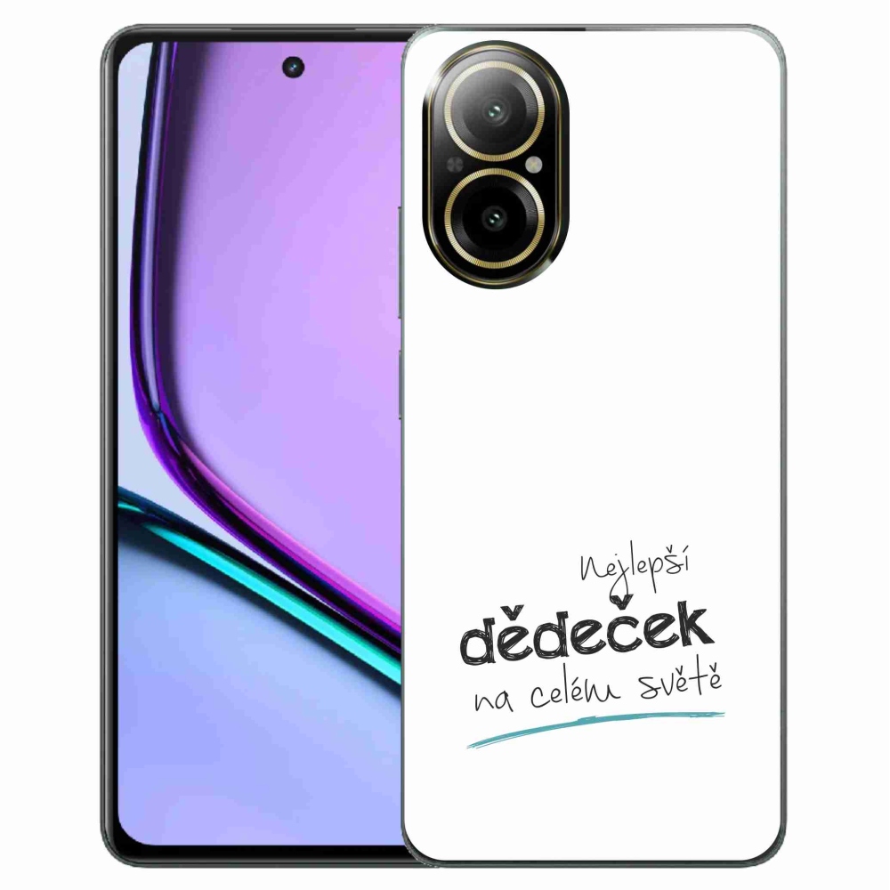 Gél borító mmCase a Realme C67-en - legjobb nagypapa 3 fehér háttérrel