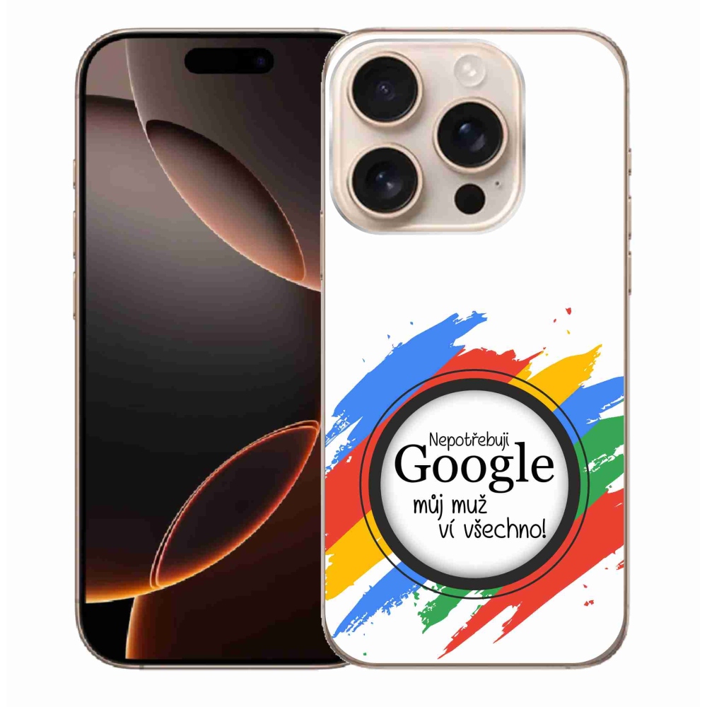 Gél borítás mmCase iPhone 16 Pro Max készülékhez - az ember tudja, hogy minden fehér háttérrel rendelkezik