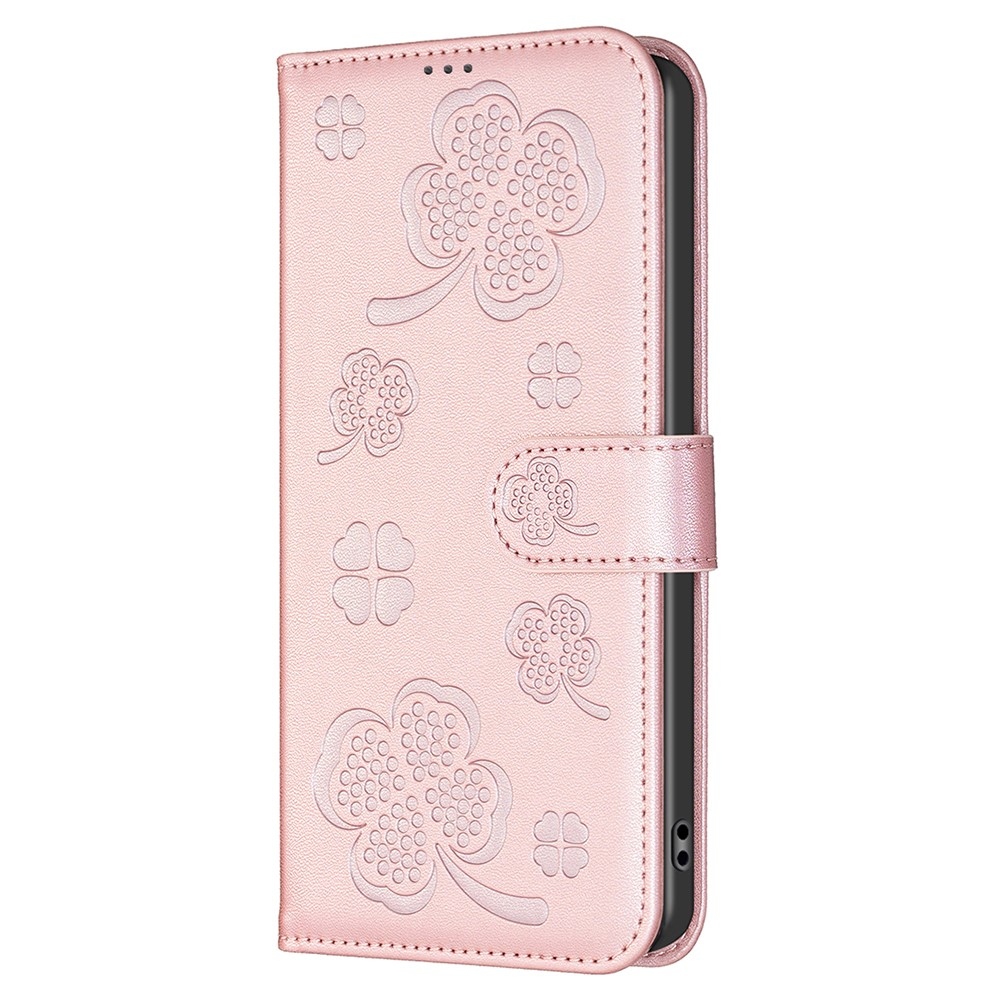 Clover könyv tok Samsung Galaxy S25 Edge készülékhez - rózsaarany