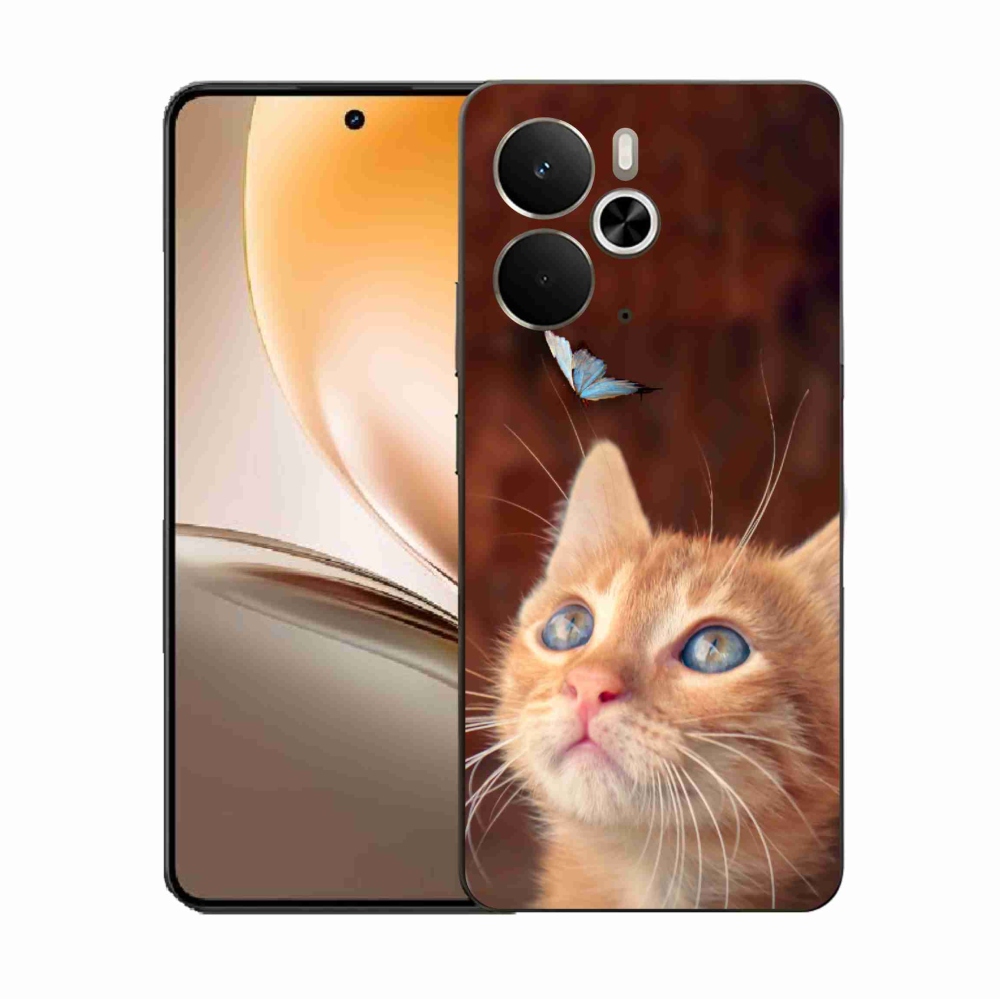 Gél borító mmCase a Realme 14 5G készülékhez - pillangó és cica