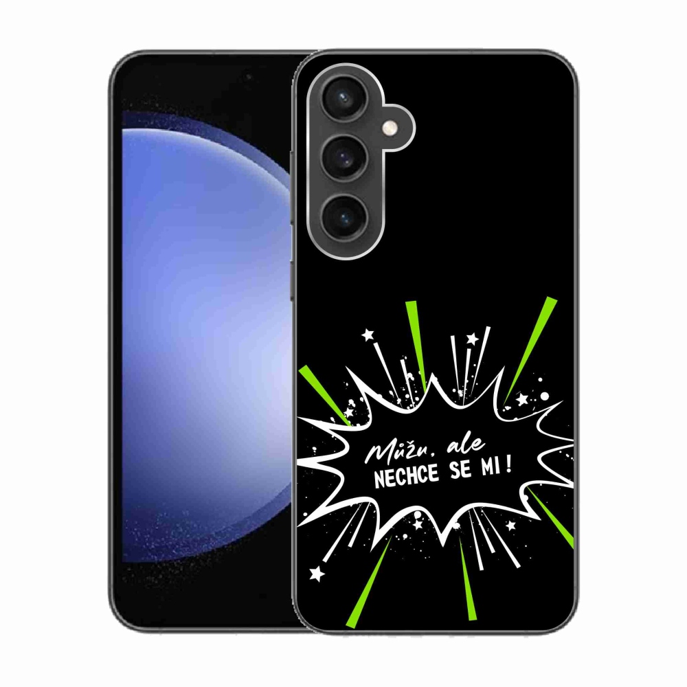 Gél borítás mmCase Samsung Galaxy S23 FE - vicces szöveg 11 fekete háttér