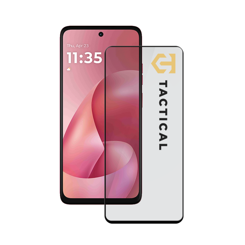 Taktikai üvegpajzs 5D üveg Motorola Moto G57 Power fekete színhez