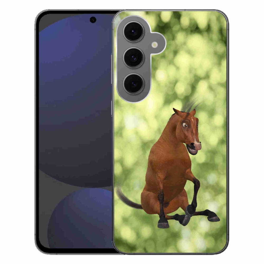 Zselés borítás mmCase Samsung Galaxy S24 FE - barna rajzfilm ló 1