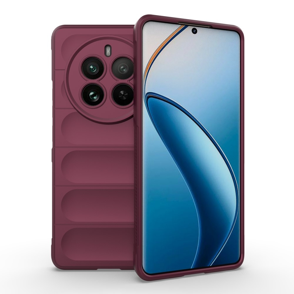 Rugg tartós zselés tok a Realme 12 Pro 5G/12 Pro+ 5G számára - bordó színű