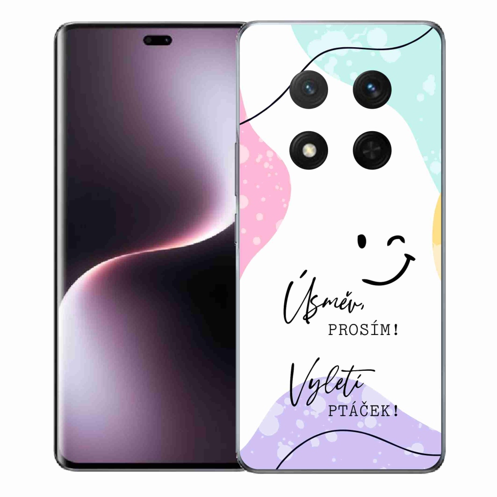 Gél borító mmCase a Honor Magic 7 Lite 5G számára - vicces szöveg 4 fehér háttérrel