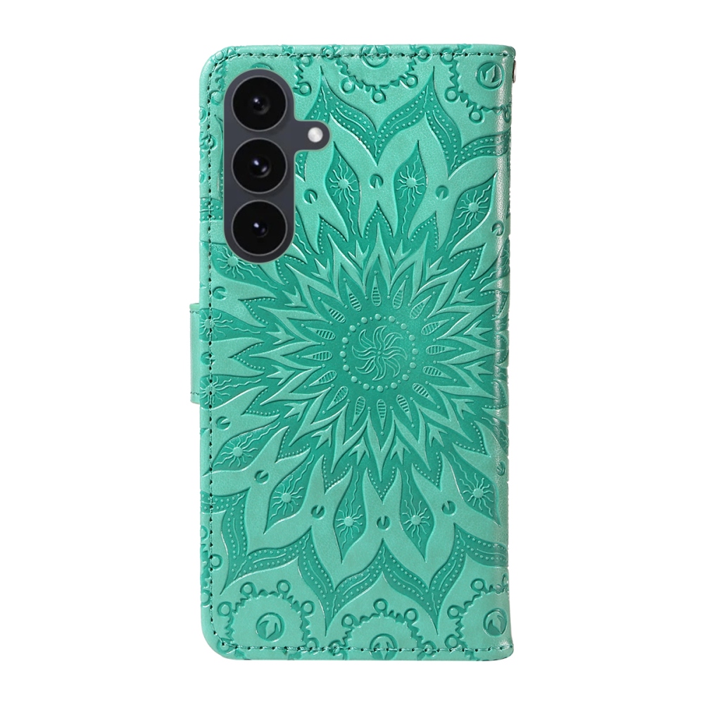 Napraforgó könyv tok Samsung Galaxy S25 FE készülékhez - teáskék