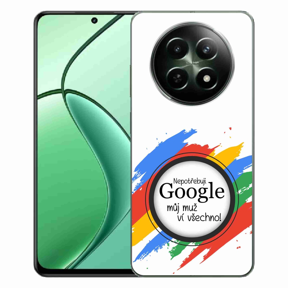Gél borító mmCase a Realme 12 5G/12x 5G - az ember tudja, hogy minden fehér háttérrel