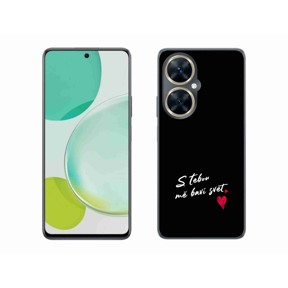 Gél borító mmCase a Huawei Nova 11i készülékhez - szerelmes szöveg 1 fekete háttér