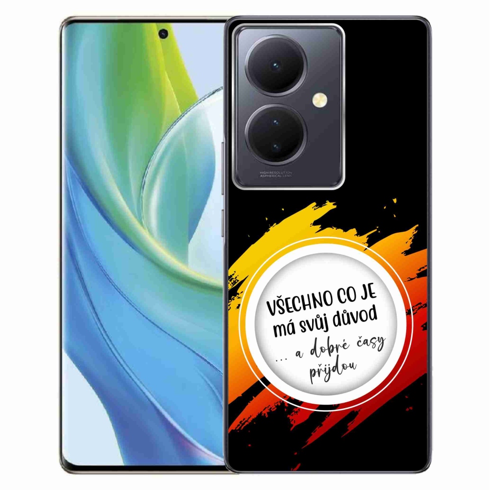 Gél borítás mmCase a Vivo V29 Lite 5G-n - Idézet 3 fekete háttér
